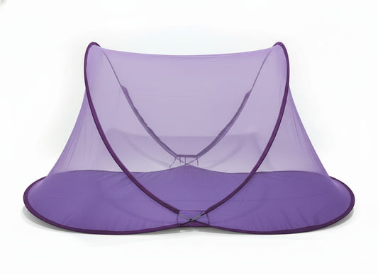 7-Feet Foldable Mosquito Net for Single Bed | Strong Steel Wire Frame + Premium Polyester Mesh – Blue